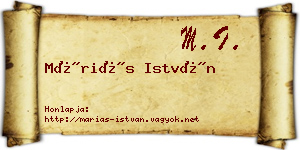 Máriás István névjegykártya