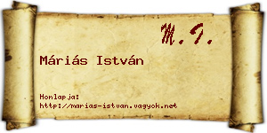 Máriás István névjegykártya